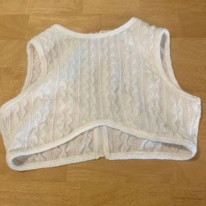 White crocheted crop top